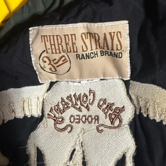 Western Canvas Ranch Vest “Bad Company Rodeo” Three Strays Ranch Brand fits Larg